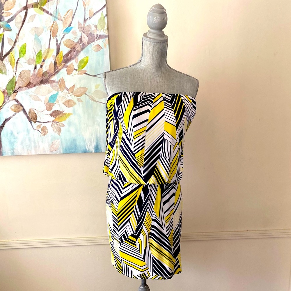 S-TWELVE STRAPLESS SLIP ON ELASTIC WAISTBAND DRESS SIZE MEDIUM 🌟EUC🌟